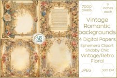 Vintage Classic digital papers Bohemian Floral fantasy art Product Image 1