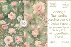 Vintage Classic digital papers Bohemian Floral fantasy art Product Image 1