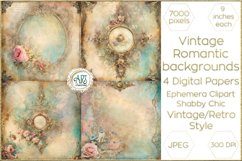 Victorian Scrapbook Old digital paper Romantic soft textures Product Image 1