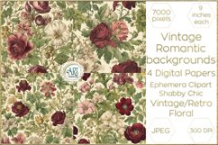 Vintage Classic digital papers Bohemian Floral fantasy art Product Image 1