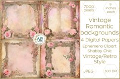 Victorian Scrapbook Blush Pink digital paper soft textures Product Image 1