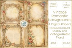 Vintage Classic digital papers Bohemian Flowers old textures Product Image 1