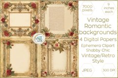 Vintage Classic digital papers Bohemian Flowers old textures Product Image 1