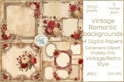 Victorian Scrapbook digital papers soft textures shabby chic Product Image 1