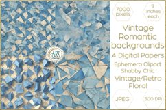 Vintage Watercolor Floral Dusty Pink Roses Digital Papers Product Image 1