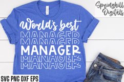 World&#039;s Best Manager T-Shirt Svgs | Management Gift Cut File Product Image 1