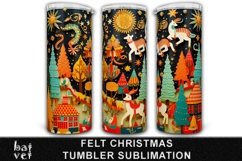Felt Christmas Tumbler Sublimation | Colorful Xmas Tumbler Product Image 1