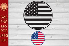 USA flag circle - eps, jpg, dxf, svg, pdf, png files Product Image 1