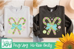 Neon Candy Cane png, impasto christmas sublimation, glitter Product Image 3