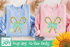 Neon Candy Cane png, impasto christmas sublimation, glitter Product Image 2