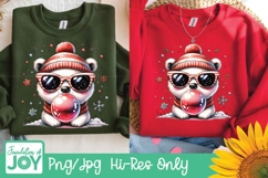 Christmas Polar Bear Sublimation design, cute polar bear art Product Image 2