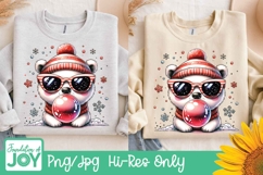 Christmas Polar Bear Sublimation design, cute polar bear art Product Image 3