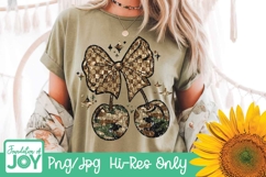 Glitter Camo Cherries png, Cheerful Heart png, Bible Verse Product Image 1