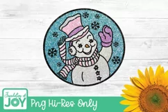Faux Glitter Snowman png, Sequin Winter Design, Snowflakes Product Image 1