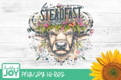 Be steadfast, Floral Buffalo png, Bible verse Product Image 1