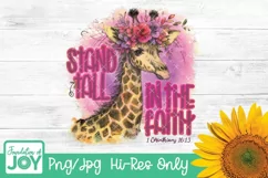 Stand tall in the faith, Floral Giraffe png, Bible verse Product Image 1