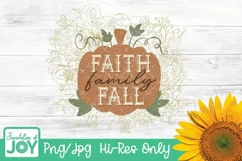 Christian Fall Deisgn, Faith Family Fall png, Vintage Fall Product Image 1