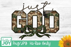 Just God png, glitter quote png, Christian Camouflage design Product Image 1
