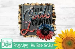 This Is Gods Country png, american flag sunflower subl Product Image 1