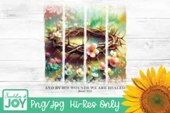 By his wounds png, Christian Easter dtf, Crown of thorns png Product Image 1