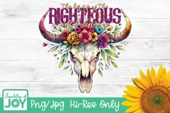Christian Western Bull Skull png, Western Bibile Verse png Product Image 1