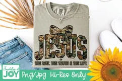 Glitter Camo Jesus png, The way the truth the life dtf Product Image 1
