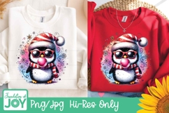 Christmas penguin sublimation design, splatter sublimation Product Image 2
