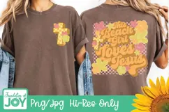Thois beach girl loves Jesus png, retro, front and back art Product Image 1