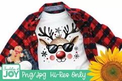 Reindeer Face png, Christmas PNG, Girl and Boy Reindeer Product Image 2