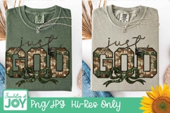 Just God png, glitter quote png, Christian Camouflage design Product Image 2