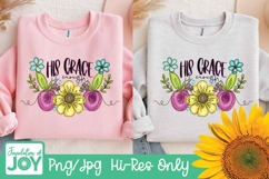 His Grace is Enough png, Continuous Line art, Wildflowers Product Image 2