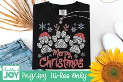 Paws Merry Christmas png, Diamond and Jewels dtf, Pet lover Product Image 1