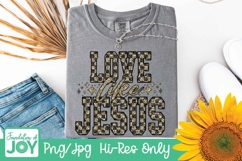 Love Like Jesus png, Checkerboard, Disco glitter png Product Image 2