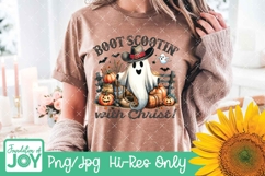 Boot Scootin with Christ png, Christian Halloween ghost Product Image 3