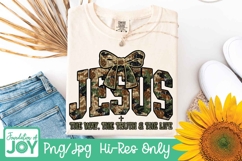 Glitter Camo Jesus png, The way the truth the life dtf Product Image 2