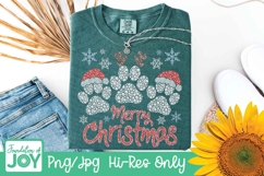 Paws Merry Christmas png, Diamond and Jewels dtf, Pet lover Product Image 2
