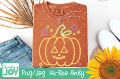 Neon Pumpkin png, neon Jackolatern, Cute kids halloween Product Image 2