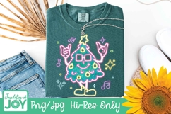Neon Retro Dancing Christmas tree png, Merry Christmas Product Image 2