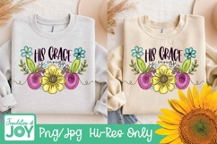 His Grace is Enough png, Continuous Line art, Wildflowers Product Image 3