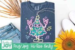 Neon Retro Dancing Christmas tree png, Merry Christmas Product Image 3