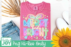 Neon Merry and Bright png, Neon Glow dtf Product Image 3