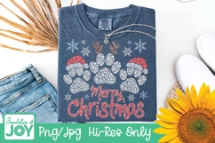 Paws Merry Christmas png, Diamond and Jewels dtf, Pet lover Product Image 3