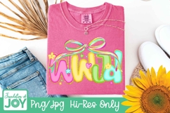 Preppy Trendy WWJD png, Neon Christian preppy dtf Product Image 3