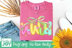 Preppy Trendy WWJD png, Neon Christian preppy dtf Product Image 3