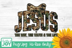 Glitter Camo Jesus png, The way the truth the life dtf Product Image 4
