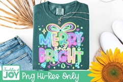 Neon Merry and Bright png, Neon Glow dtf Product Image 4