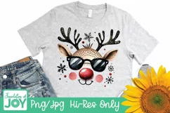 Boy Christmas Reindeer Png, Reindeer Face png Product Image 3