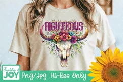 Christian Western Bull Skull png, Western Bibile Verse png Product Image 4