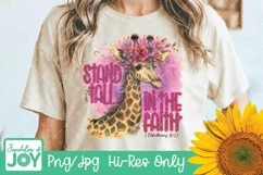 Stand tall in the faith, Floral Giraffe png, Bible verse Product Image 4