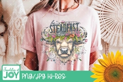Be steadfast, Floral Buffalo png, Bible verse Product Image 4